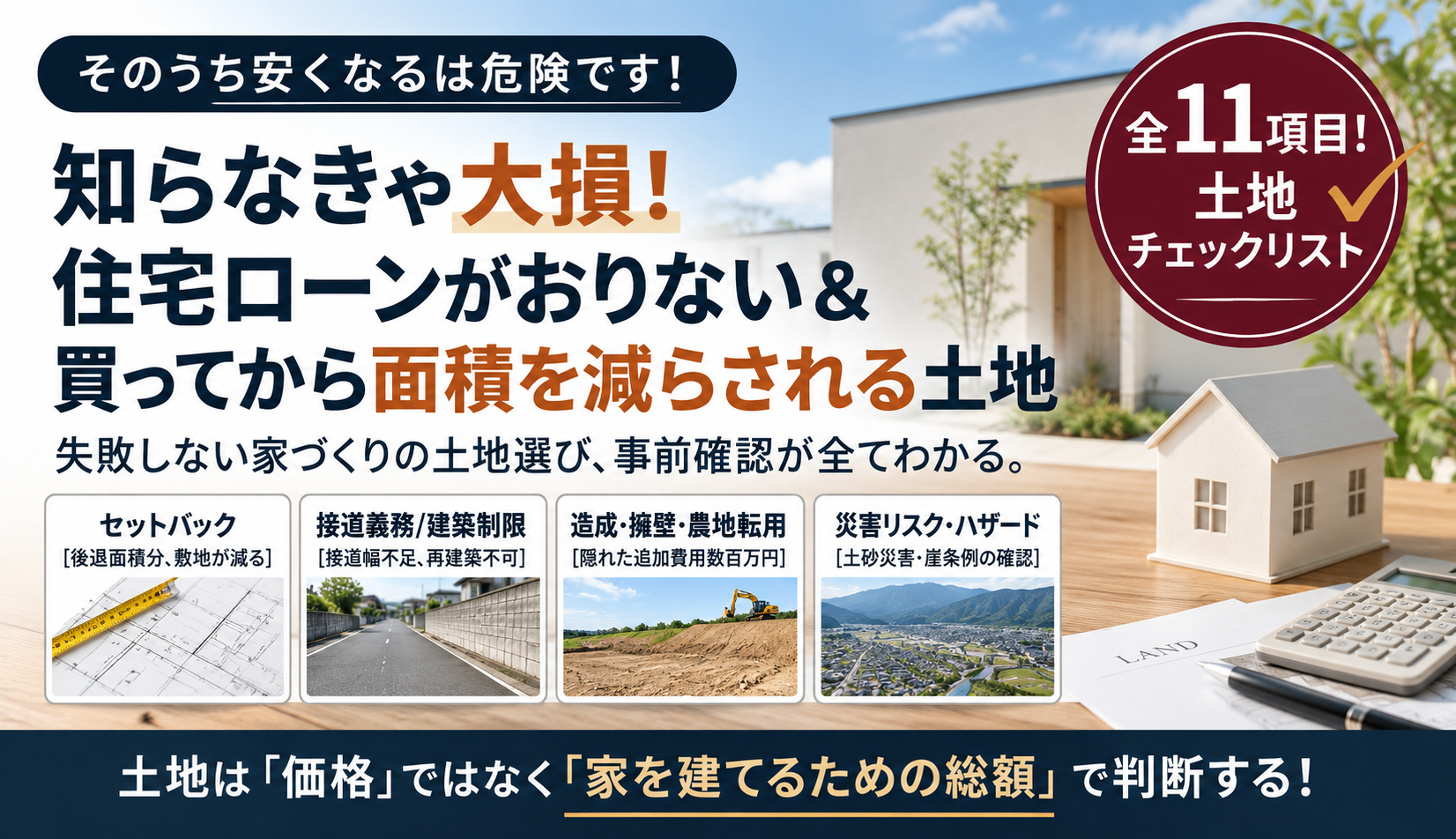 【後悔不可避】住宅ローンがおりない土地・買ってから面積を減らされる土地の共通点